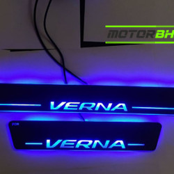Hyundai Verna LED Door Foot Step Sill Plate Mirror Finish Black Glossy Hyundai Verna LED Door Foot Step Sill Plate Mirror Finish Black Glossy