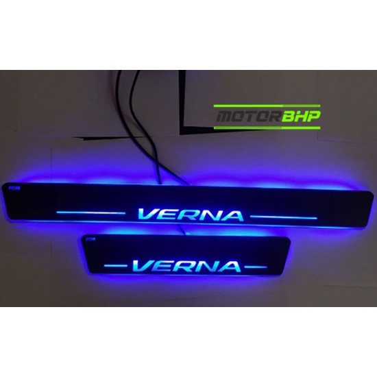 Hyundai Verna LED Door Foot Step Sill Plate Multi Color with Matrix Style
