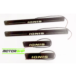 Maruti Suzuki Ignis LED Door Foot Step Sill Plate Mirror Finish Black Glossy  Maruti Suzuki Ignis LED Door Foot Step Sill Plate Mirror Finish Black Glossy