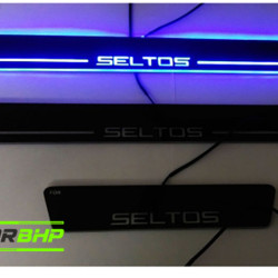 Kia Seltos LED Door Foot Step Sill Plate Mirror Finish Black Glossy Kia Seltos LED Door Foot Step Sill Plate Mirror Finish Black Glossy