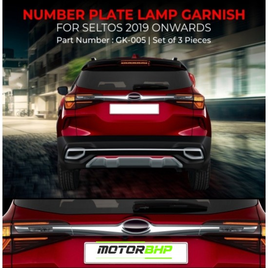 Kia Seltos Rear Number Plate Lamp Garnish (2019-Onwards)