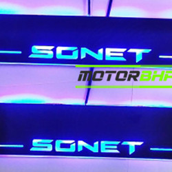 Kia Sonet LED Door Foot Step Sill Plate Mirror Finish Black Glossy  Kia Sonet LED Door Foot Step Sill Plate Mirror Finish Black Glossy