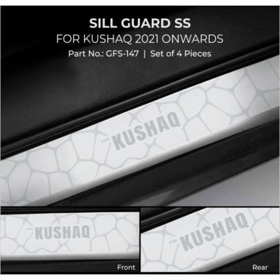 Skoda Kushaq Stainless Steel Sill Guard Foot Step (2021-Onwards)