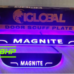 Nissan Magnite LED Door Foot Step Sill Plate Mirror Finish Black Glossy Nissan Magnite LED Door Foot Step Sill Plate Mirror Finish Black Glossy