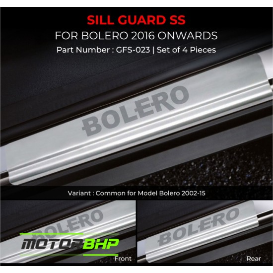 Mahindra Bolero Stainless Steel Sill Guard Foot Step (2016 Onwards)