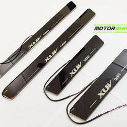 Mahindra XUV500 LED Door Foot Step Sill Plate Mirror Finish Black Glossy  Mahindra XUV500 LED Door Foot Step Sill Plate Mirror Finish Black Glossy