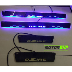 Maruti Suzuki Dzire LED Door Foot Step Sill Plate Mirror Finish Black Glossy Maruti Suzuki Dzire LED Door Foot Step Sill Plate Mirror Finish Black Glossy