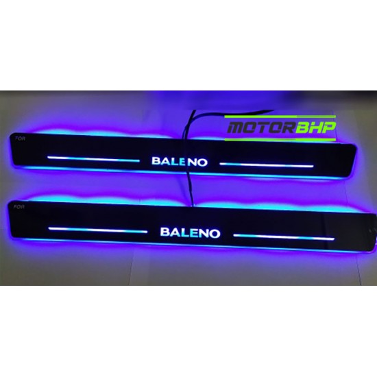 Maruti Suzuki Baleno LED Door Foot Step Sill Plate Mirror Finish Black Glossy
