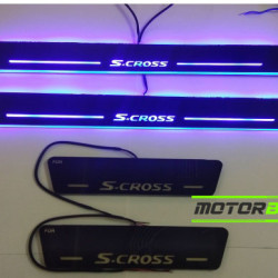 Maruti Suzuki S Cross LED Door Foot Step Sill Plate Mirror Finish Black Glossy Maruti Suzuki S Cross LED Door Foot Step Sill Plate Mirror Finish Black Glossy