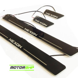Tata Nexon LED Door Foot Step Sill Plate Mirror Finish Black Glossy Tata Nexon LED Door Foot Step Sill Plate Mirror Finish Black Glossy