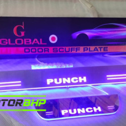 Tata Punch LED Door Foot Step Sill Plate Mirror Finish Black Glossy Tata Punch LED Door Foot Step Sill Plate Mirror Finish Black Glossy