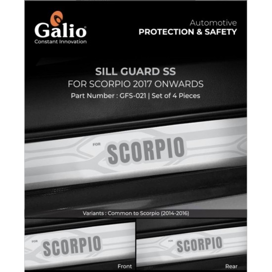 Galio Mahindra Scorpio Stainless Steel Sill Guard Foot Step (2017-Onwards)