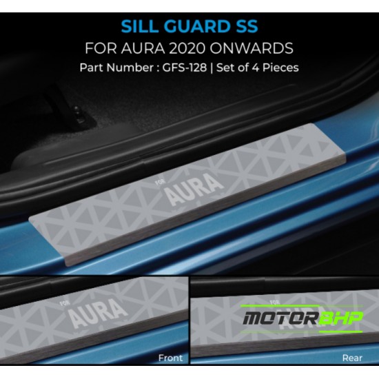 Hyundai Aura (2020 Onwards) Stainless Steel Sill Guard Foot Step (2020-Onwards)