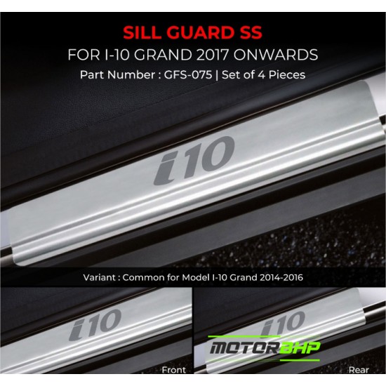 Hyundai i10 Grand Stainless Steel Sill Guard Foot Step (2017-Onwards)