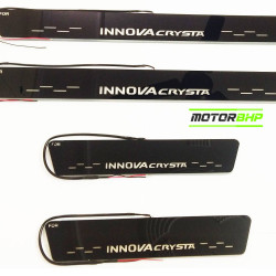 Toyota Innova Crsyta LED Door Foot Step Sill Plate Mirror Finish Black Glossy Toyota Innova Crsyta LED Door Foot Step Sill Plate Mirror Finish Black Glossy