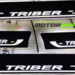 Renault Triber LED Door Foot Step Sill Plate Mirror Finish Black Glossy  Renault Triber LED Door Foot Step Sill Plate Mirror Finish Black Glossy