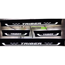 Renault Triber LED Door Foot Step Sill Plate Mirror Finish Black Glossy  Renault Triber LED Door Foot Step Sill Plate Mirror Finish Black Glossy