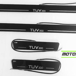 Mahindra TUV300 LED Door Foot Step Sill Plate Mirror Finish Black Glossy Mahindra TUV300 LED Door Foot Step Sill Plate Mirror Finish Black Glossy