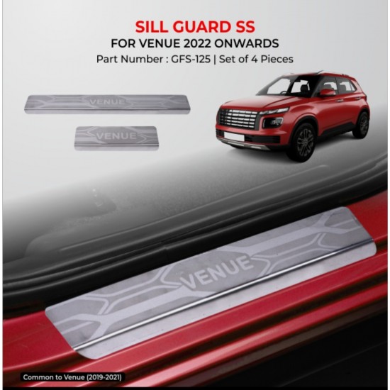 Hyundai Venue Stainless Steel Sill Guard Foot Step (2022-Onwards)