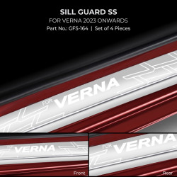 Hyundai Verna 2023 Door Foot Step Stainless Sill Plate  Hyundai Verna 2023 Door Foot Step Stainless Sill Plate