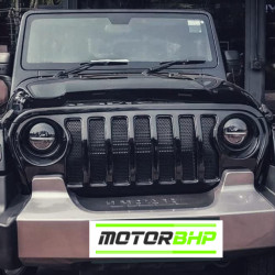 Mahindra Thar 2020 Fiber Front Gladiator Angry Bird Grill with DRL, Black Colour  Mahindra Thar 2020 Fiber Front Gladiator Angry Bird Grill with DRL, Black Colour