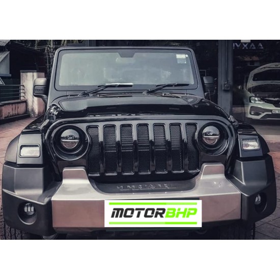  Mahindra Thar 2020 Fiber Front Gladiator Angry Bird Grill with DRL, Black Colour