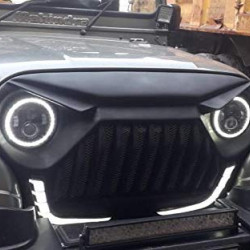 Mahindra Thar 2020 Fiber Front Gladiator Angry Bird Grill with DRL, Black Colour  Mahindra Thar 2020 Fiber Front Gladiator Angry Bird Grill with DRL, Black Colour