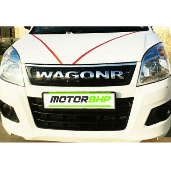  Maruti Suzuki WagonR Front Chrome Alpha Grill Black Glossy (2014-2018)