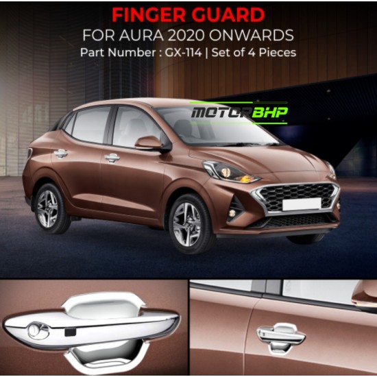 Hyundai Aura (2019 Onwards) Finger Guard Chrome