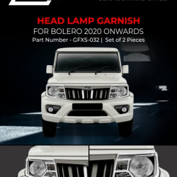 GFX Mahindra Bolero 2020 Onwards Head Lamp Chrome Garnish  GFX Mahindra Bolero 2020 Onwards Head Lamp Chrome Garnish