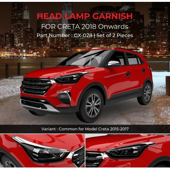Hyundai Creta Head Lamp Chrome Garnish (2018-Onwards)