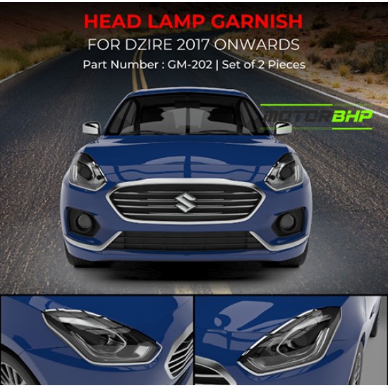  Maruti Suzuki Dzire Head Lamp Chrome Garnish (2017-Onwards)