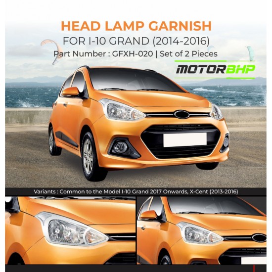 Hyundai i10 Grand (2014-2016) Head Lamp Chrome Garnish 