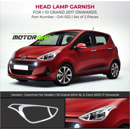 Hyundai i10 Grand Head Lamp Chrome Garnish (2017 Onwards)