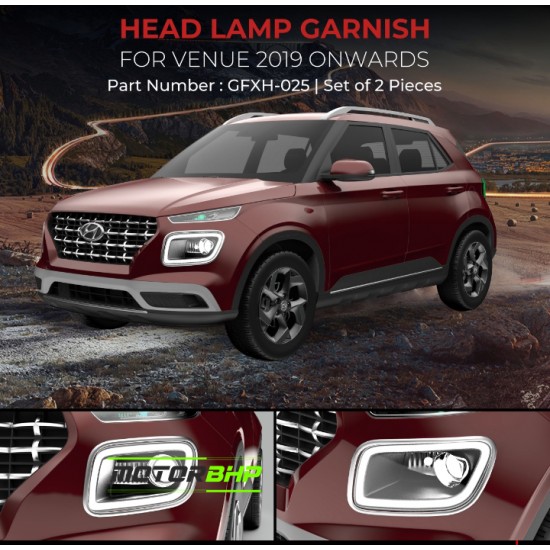 Hyundai Venue (2019 Onwards) Head Lamp Chrome Garnish 