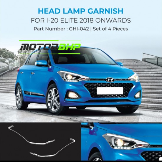 Hyundai i20 Elite Head Lamp Chrome Garnish (2018 Onwards)