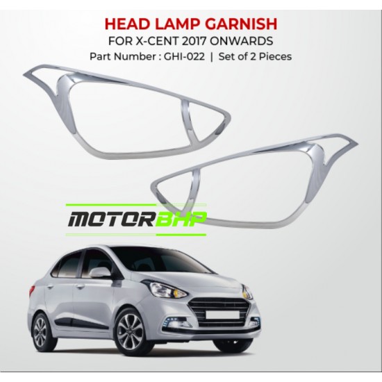 Hyundai Xcent Head Lamp Chrome Garnish (2017 Onwards)