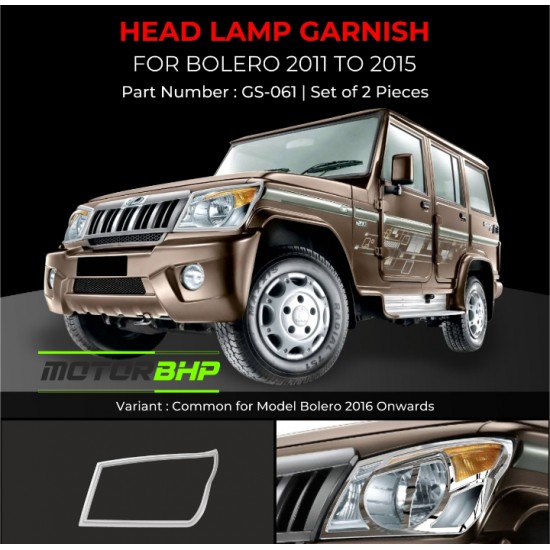 Mahindra Bolero Head Lamp Chrome Garnish (2011-2015)