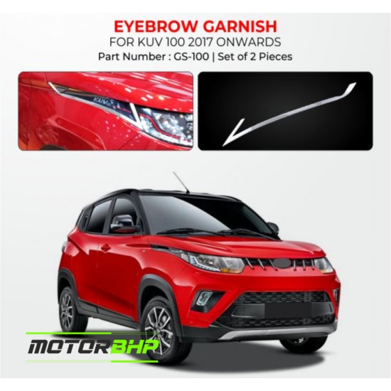 Mahindra KUV100 Eyebrow Garnish Chrome Garnish (2017 Onwards)