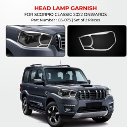 Mahindra Scorpio Classic Head Lamp Chrome Garnish (2022-Onwards) Mahindra Scorpio Classic Head Lamp Chrome Garnish (2022-Onwards)