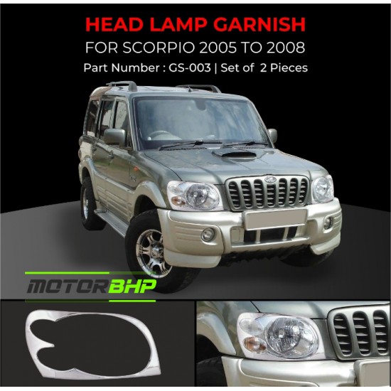 Mahindra Scorpio Head Lamp Chrome Garnish (2005-2008)