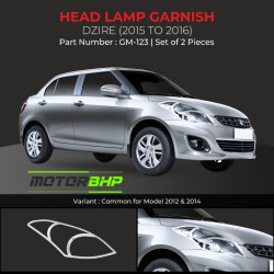 Maruti Suzuki Dzire Head Lamp Chrome Garnish (2015-2016)  Maruti Suzuki Dzire Head Lamp Chrome Garnish (2015-2016)