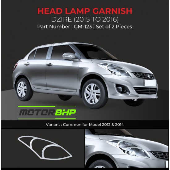  Maruti Suzuki Dzire Head Lamp Chrome Garnish (2015-2016)