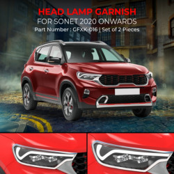 Kia Sonet Head Lamp Chrome Garnish set of 2pc Kia Sonet Head Lamp Chrome Garnish set of 2pc