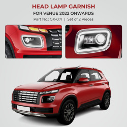 Hyundai Venue Head Lamp Chrome Garnish (2022-Onwards)  Hyundai Venue Head Lamp Chrome Garnish (2022-Onwards)