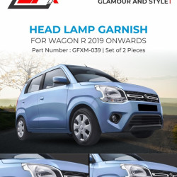 GFX Maruti Suzuki WagnoR 2019 Onwards Head Lamp Chrome Garnish GFX Maruti Suzuki WagnoR 2019 Onwards Head Lamp Chrome Garnish