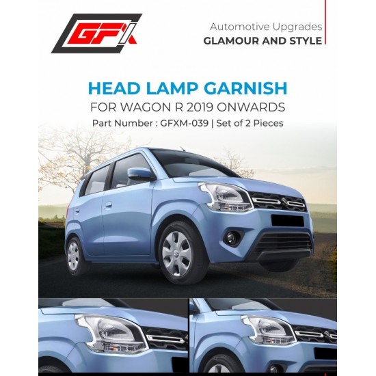 GFX Maruti Suzuki WagnoR 2019 Onwards Head Lamp Chrome Garnish