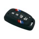  Striped Silicone Key Cover for Hyundai Creta, Venue, i20 2021, Tucson, Elantra (4 Button Smart Key, Black)