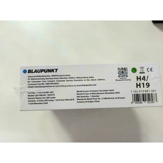Blaupunkt LED Velocity Power 12V- 6000K V88 HP-H4/H19 220W
