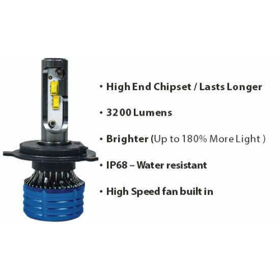 Blaupunkt LED 9X PRO 6000K H4-H19 Suitable for Car Projector, Reflector & Fog Lamp